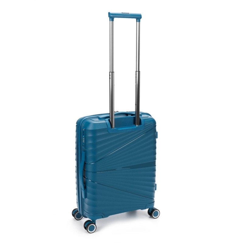 Чемодан TORBER НЕВО, синий, полипропилен, 40 х 25 х 55 см, 32 л
