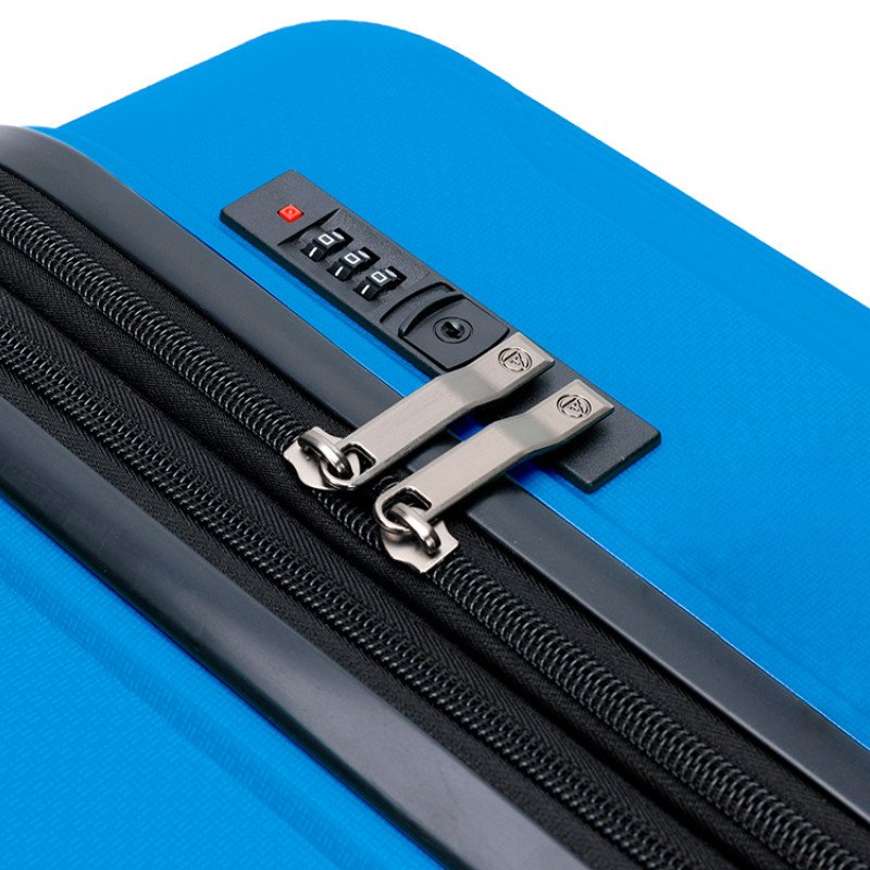 Чемодан TORBER В Отпуск, ярко-синий, полипропилен, 55 х 36 х 21,5 см, 37 л