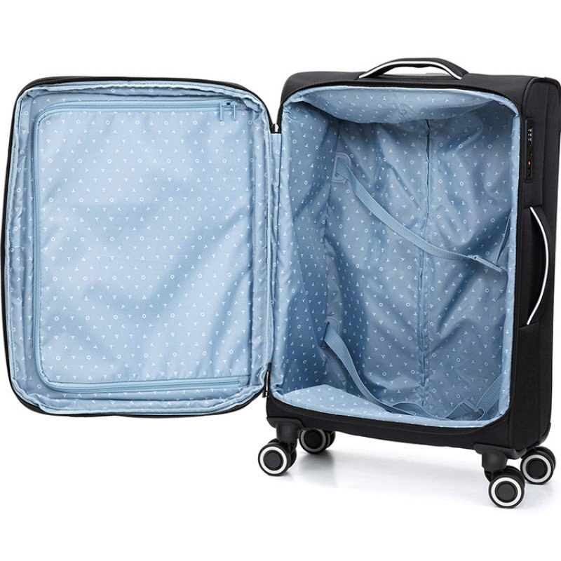 Чемодан TORBER НЕРО, чёрный, переработанный ПЭТ, 44 х 25 х 67 см, 63 л