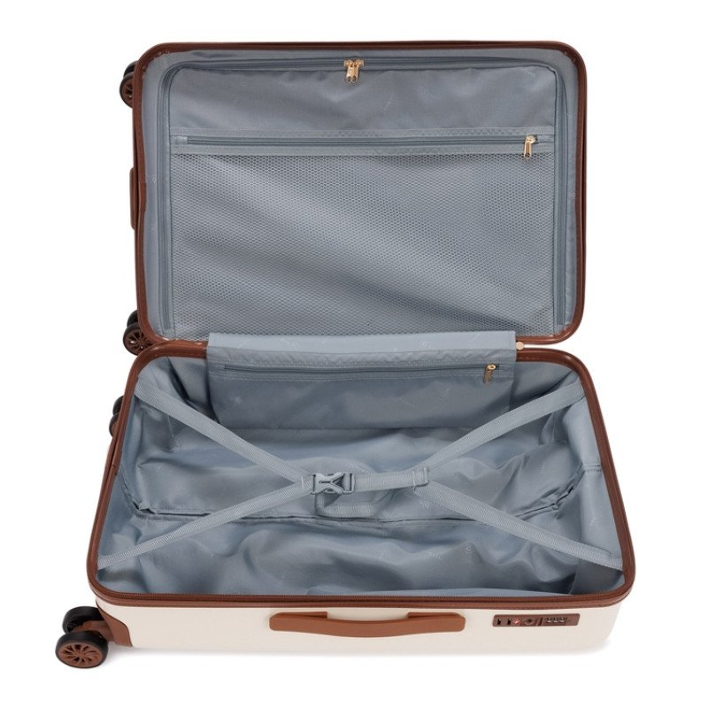 Чемодан BUGATTI АМЕЛИЯ | AMELIA, бежевый, поликарбонат / АБС-пластик, 42х24х67 см, 55 л