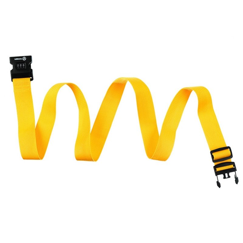 Ремень для чемодана Torber, желтый, 182 х 5 см