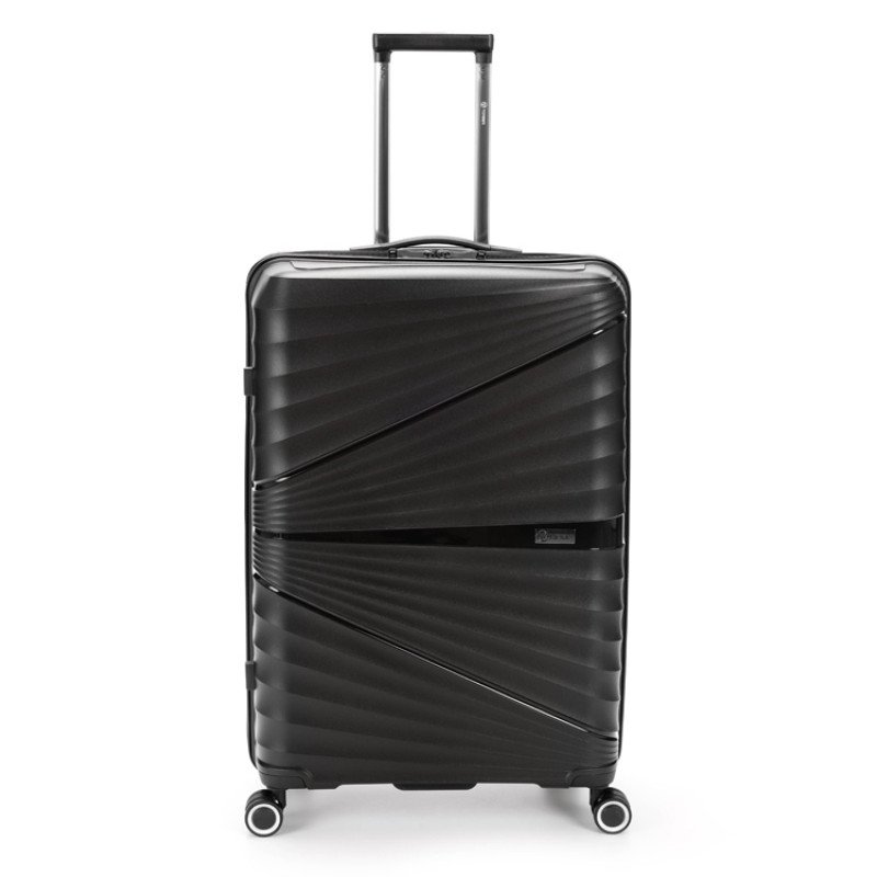 Чемодан TORBER НЕВО, чёрный, полипропилен, 49 х 28 х 76 см, 95 л