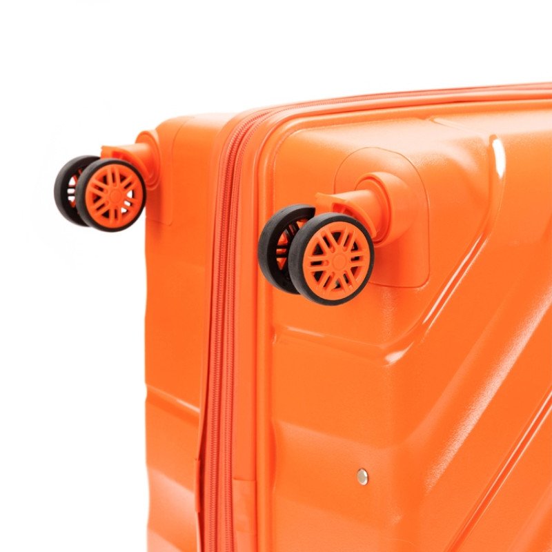 Чемодан TORBER В Отпуск, оранжевый, полипропилен, 54,5 х 33,5 х 79 см, 135 л