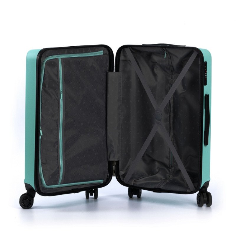 Чемодан TORBER КАСПИЙ, светло-зелёный, ABS-пластик, 43 х 26 х 68 см, 64 л