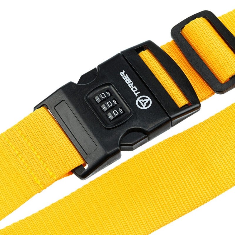 Ремень для чемодана Torber, желтый, 182 х 5 см