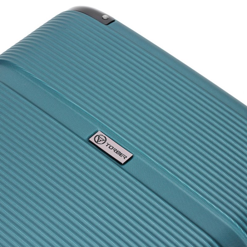 Чемодан TORBER ОНЕГА, зелёный, ABS-пластик, 79,5 х 51 х 29 см, 103 л