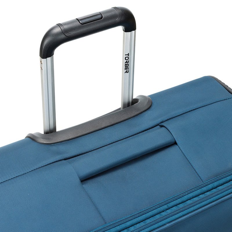 Чемодан TORBER ВИВИ, синий, полиэстер, 48 х 28 х 78 см, 89 л