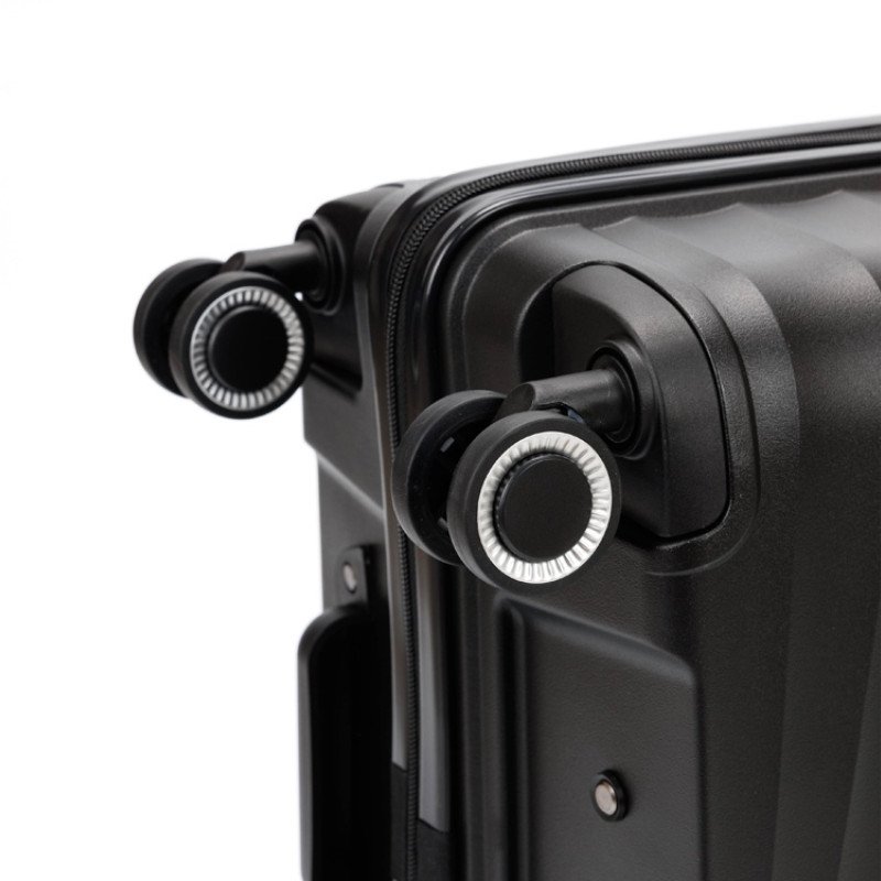 Чемодан TORBER НЕВО, чёрный, полипропилен, 45 х 26 х 66 см, 66 л