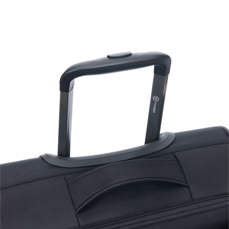 Чемодан TORBER СЕЙД, чёрный, нейлон 600D, 48 х 26.5 х 78 см, 85 л