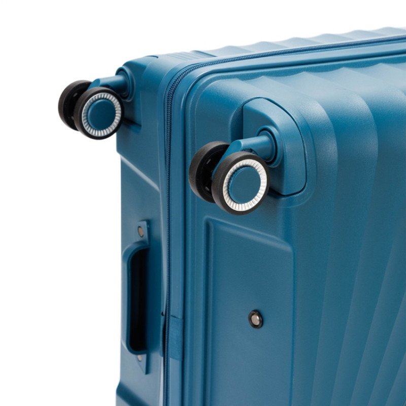 Чемодан TORBER НЕВО, синий, полипропилен, 45 х 26 х 66 см, 66 л