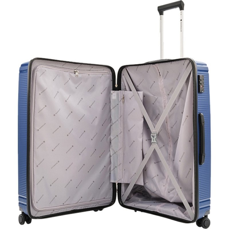 Чемодан 4-х колесный, Magellan, TRINIDAD, 110л, синий металлик