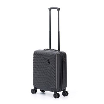 Чемодан TORBER ЛАМА, чёрный, ABS-пластик, 38 х 21 х 55 см, 37 л