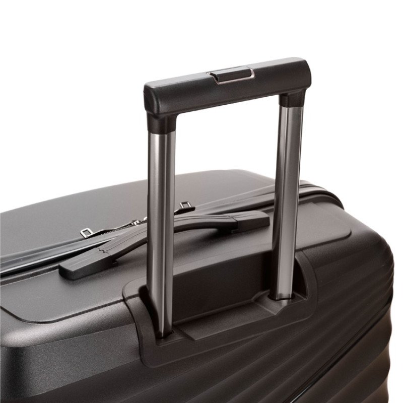 Чемодан TORBER НЕВО, чёрный, полипропилен, 49 х 28 х 76 см, 95 л