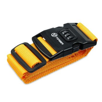 Ремень для чемодана Torber, желтый, 182 х 5 см