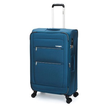 Чемодан TORBER ВИВИ, синий, полиэстер, 48 х 28 х 78 см, 89 л