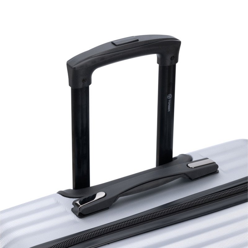 Чемодан TORBER ЛАМА, серебристый, ABS-пластик, 49 х 29,5 х 77 см, 92 л