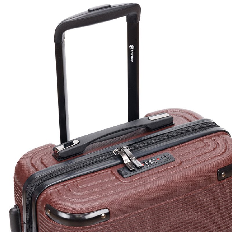 Чемодан TORBER ОНЕГА, бордовый, ABS-пластик, 59,5 х 39,5 х 24 см, 46 л