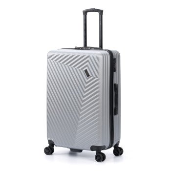 Чемодан TORBER ЛАМА, серебристый, ABS-пластик, 49 х 29,5 х 77 см, 92 л