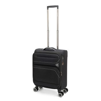 Чемодан TORBER НЕРО, чёрный, переработанный ПЭТ, 40 х 20 х 55 см, 37 л