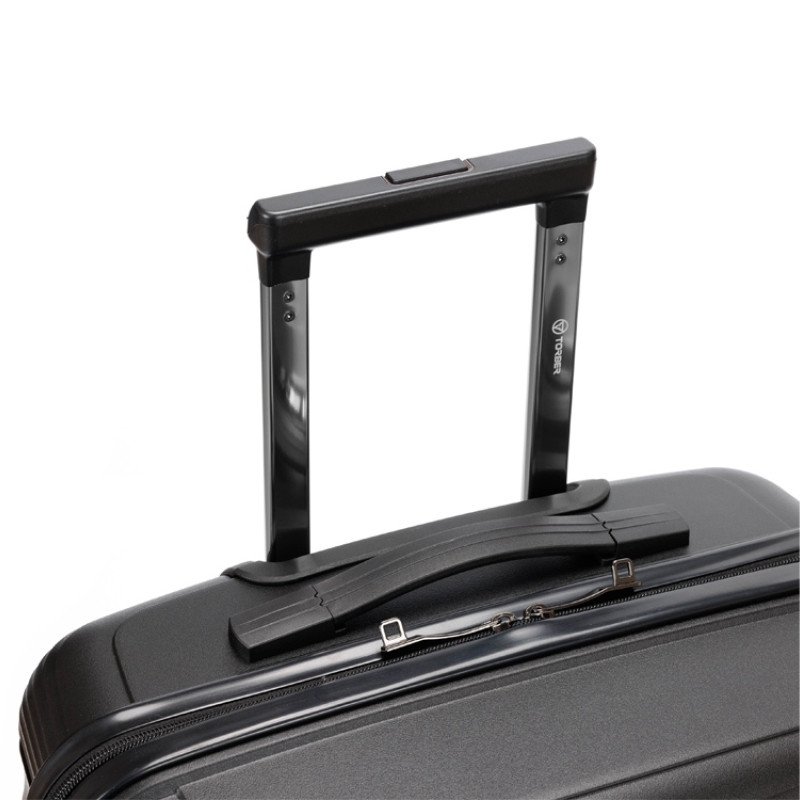 Чемодан TORBER НЕВО, чёрный, полипропилен, 45 х 26 х 66 см, 66 л