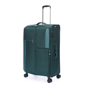 Чемодан TORBER СЕЙД, тёмно-зелёный, нейлон 600D, 48 х 26,5 х 78 см, 85 л