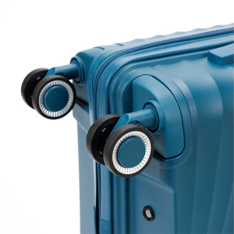 Чемодан TORBER НЕВО, синий, полипропилен, 40 х 25 х 55 см, 32 л