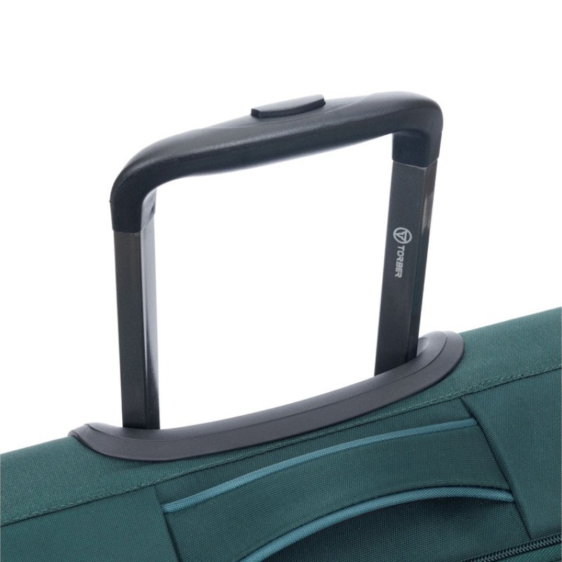 Чемодан TORBER СЕЙД, тёмно-зелёный, нейлон 600D, 48 х 26,5 х 78 см, 85 л