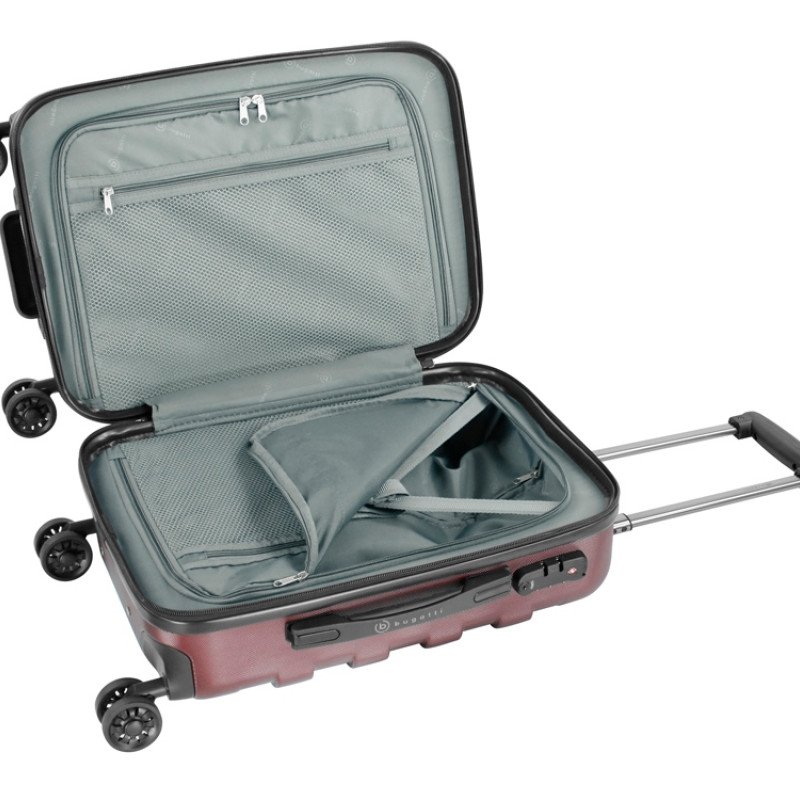 Чемодан для ручной клади BUGATTI ГАЛАТЕЯ | GALATEA, бордовый, поликарбонат / АБС-пластик, 36,5х24,5х56 см, 38 л