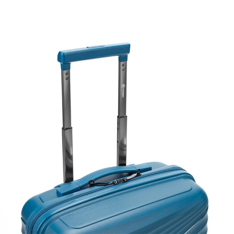 Чемодан TORBER НЕВО, синий, полипропилен, 40 х 25 х 55 см, 32 л