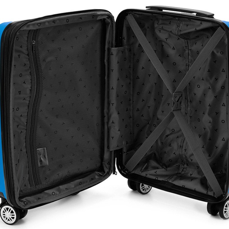 Чемодан TORBER В Отпуск, ярко-синий, полипропилен, 55 х 36 х 21,5 см, 37 л