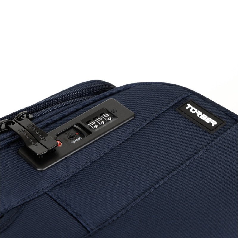 Чемодан TORBER БРОСНО, синий, нейлон 600D, 48 х 30 х 78 см, 85 л