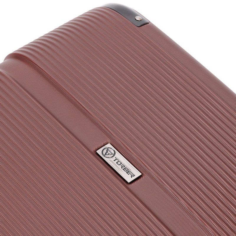 Чемодан TORBER ОНЕГА, бордовый, ABS-пластик, 79,5 х 51 х 29 см, 103 л