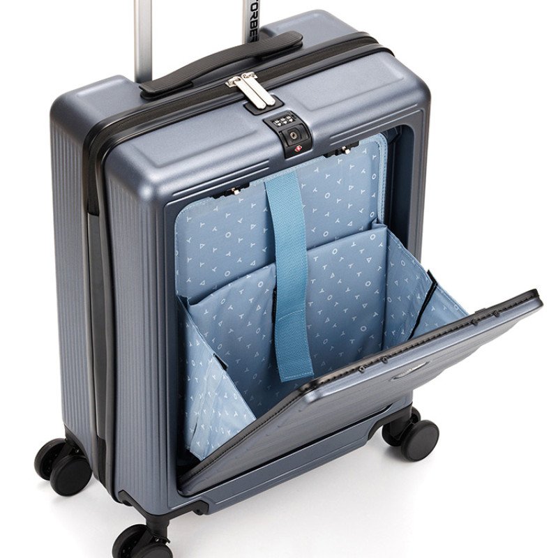 Чемодан TORBER БАЙКАЛ, тёмно-серый металлик, поликарбонат, 37,5 x 20 х 54 см, 37 л