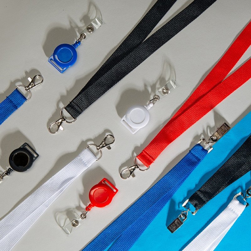 Ланъярд из RPET с клипом, черный