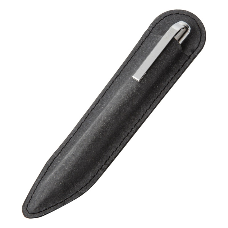 Шариковая ручка из переработанной стали и переработанной кожи "Venera", серая