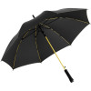 Зонт-трость 1084 Colorline с цветными спицами и куполом из переработанного пластика, черный/желтый