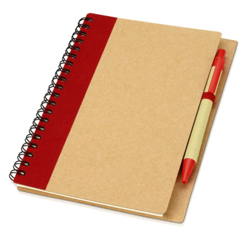 Блокнот "Helly" с ручкой, красный