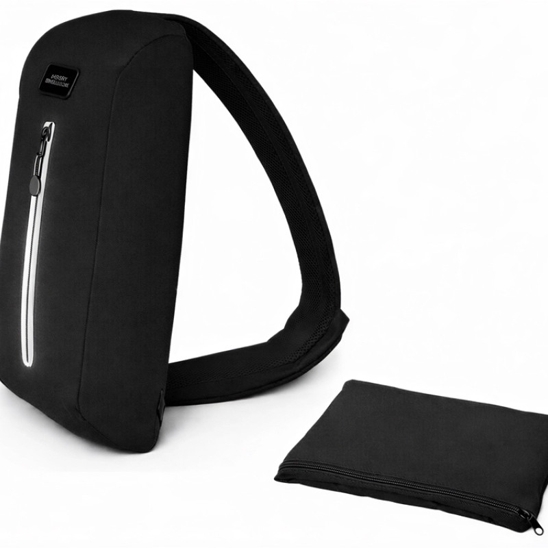 Сумка-слинг «Nomad» на одно плечо из водостойкого переработанного пластика, черный