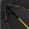 Зонт-трость 1084 Colorline с цветными спицами и куполом из переработанного пластика, черный/желтый