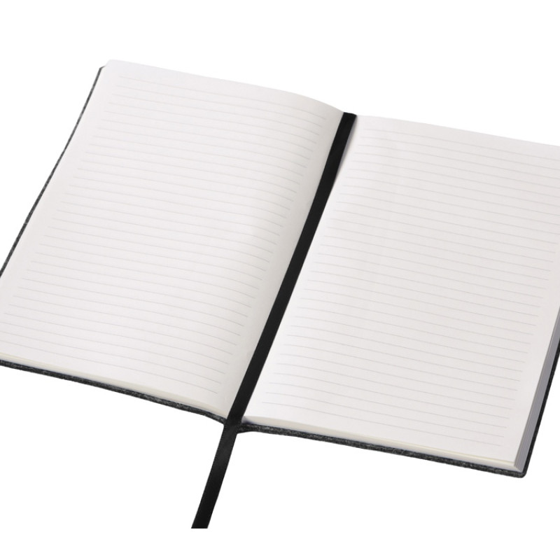 Блокнот из RPET-фетра А5 "Felt", гибкая обложка, 80 листов 70 гр/м2 белой бумаги, темно-серый