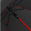 Зонт-трость 1084 Colorline с цветными спицами и куполом из переработанного пластика, черный/красный