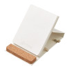 Блокнот с подставкой для телефона из пробки "Milky S", молочно-белый
