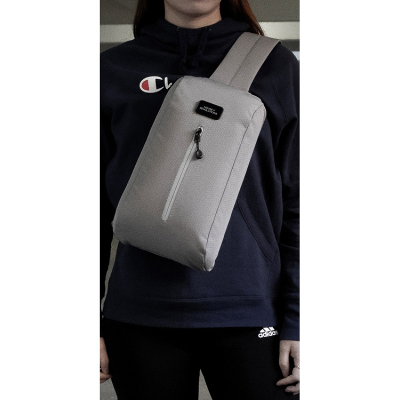 Сумка-слинг «Nomad» на одно плечо из водостойкого переработанного пластика, серый