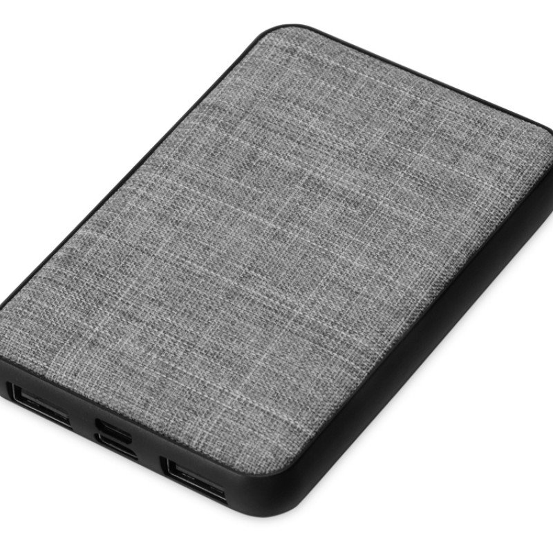 Портативное зарядное устройство из rPET "Reborn", 5000 mAh, серый Портативное зарядное устройство из rPET "Reborn", 5000 mAh, серый