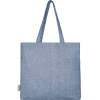 Эко-сумка Pheebs с клинчиком, изготовленная из переработанного хлопка, плотность 210 г/м2, синий мела