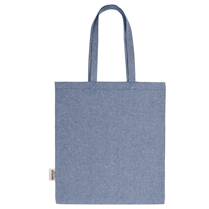Сумка-тоут Pheebs из переработанного хлопка 150 г/м2, синий меланж Сумка-тоут Pheebs из переработанного хлопка 150 г/м2, синий меланж