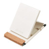 Блокнот с подставкой для телефона из пробки "Milky S", молочно-белый