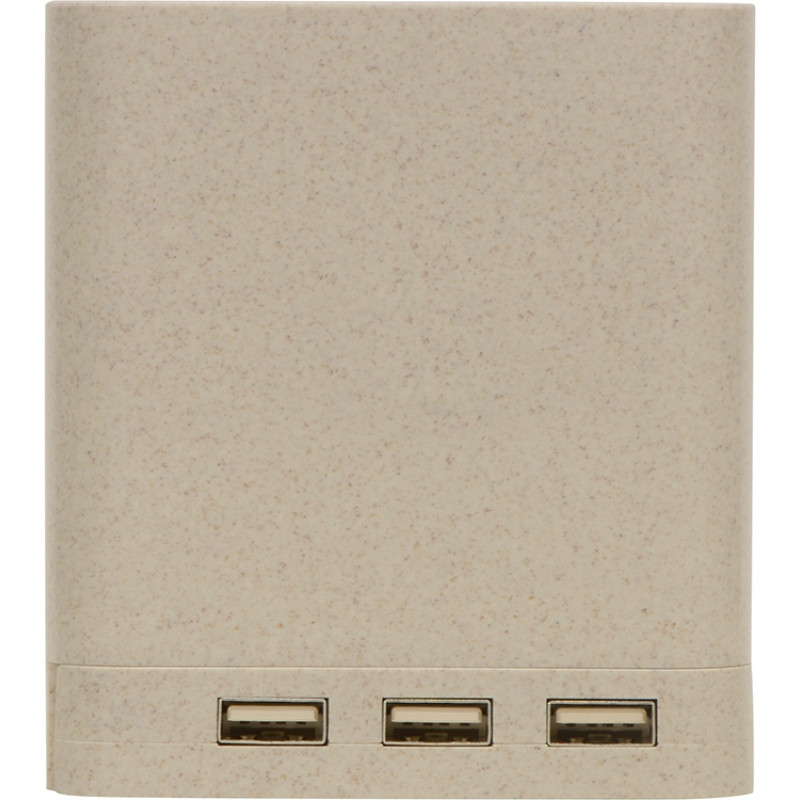 Настольный органайзер Cubic из пшеничного волокна с функцией беспроводной зарядки и выходами USB