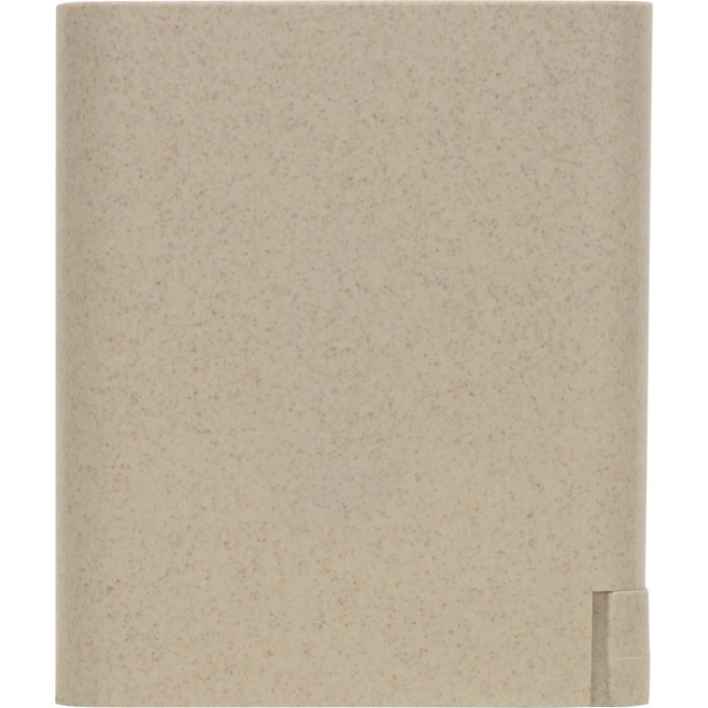 Настольный органайзер Cubic из пшеничного волокна с функцией беспроводной зарядки и выходами USB