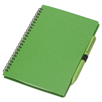 Блокнот А5 «Toledo M», зеленый + ручка шариковая «Pianta» из пшеничной соломы, зеленый